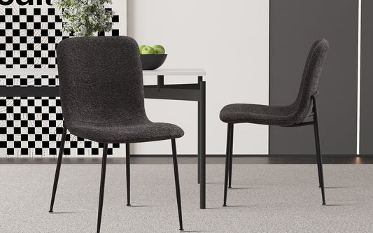 Chaise Alice laine bouclé gris