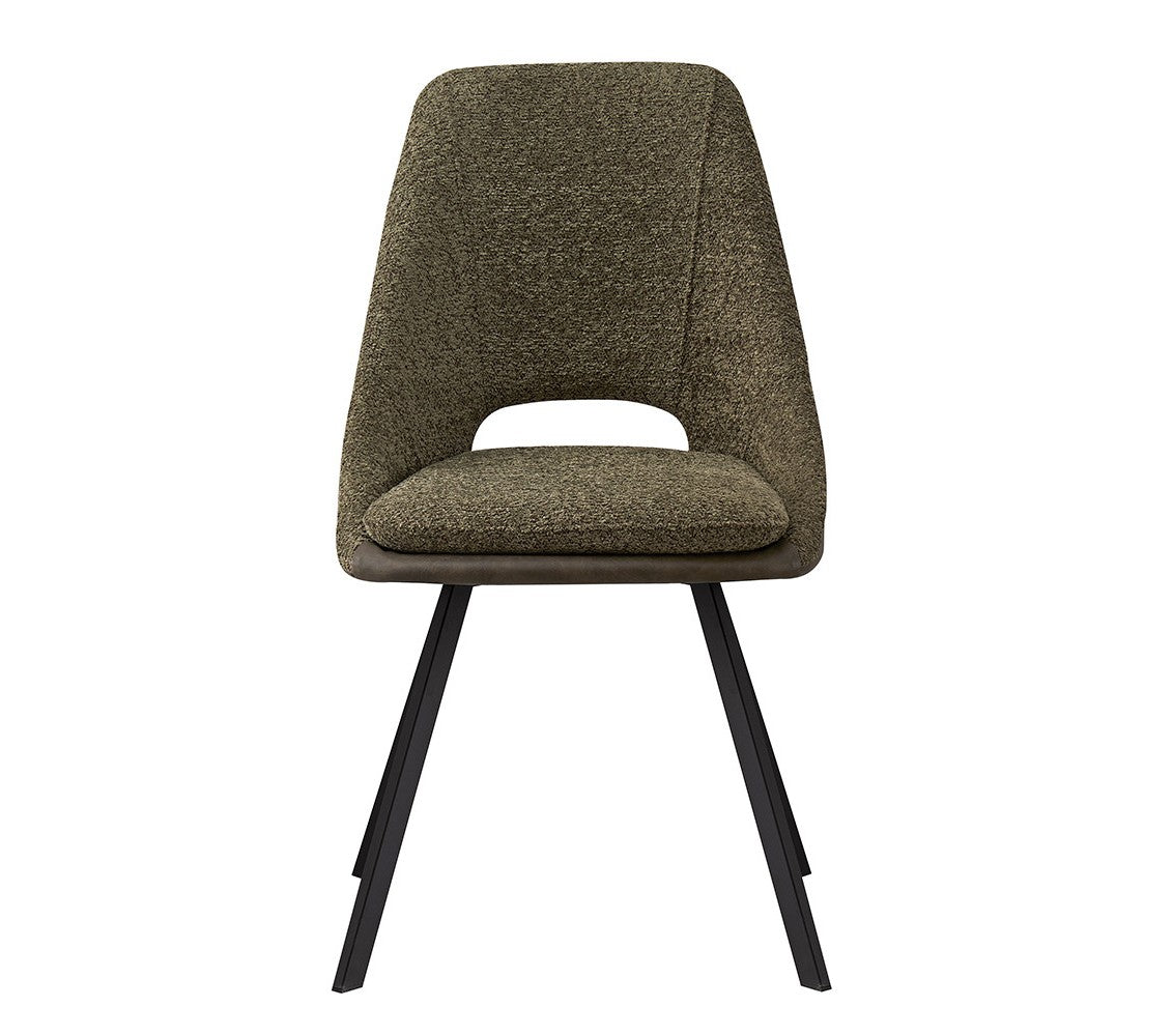 Chaise Filou Bouclé Vert Dos Vert foncé