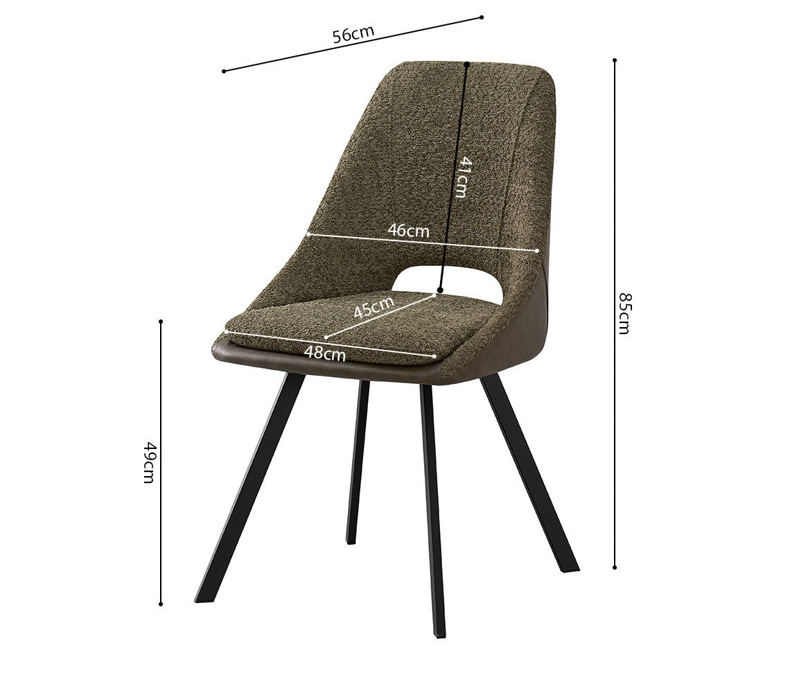 Chaise Filou Bouclé Vert Dos Vert foncé