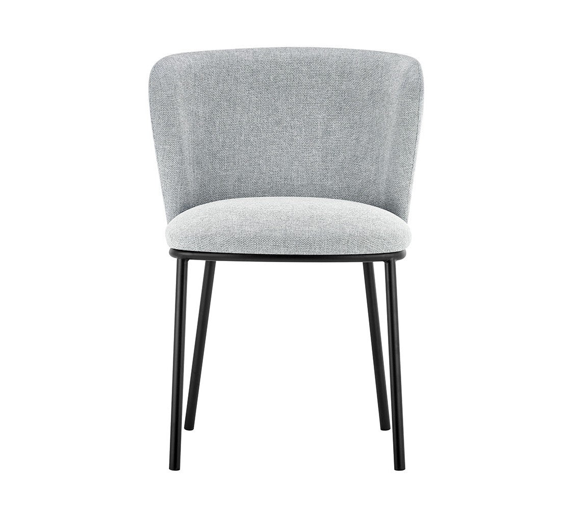 Chaise Arthur Tissu chenille Gris clair