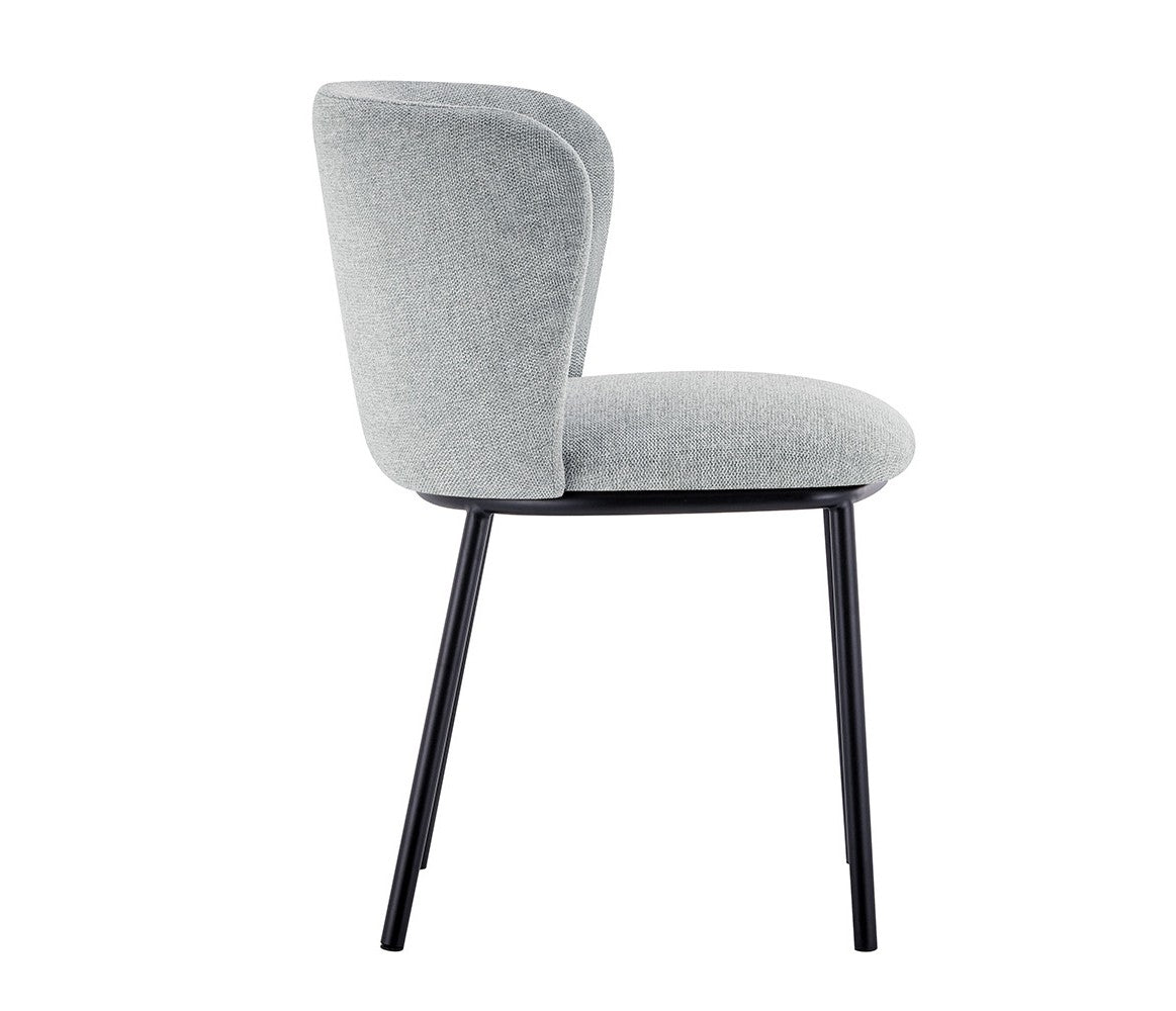 Chaise Arthur Tissu chenille Gris clair