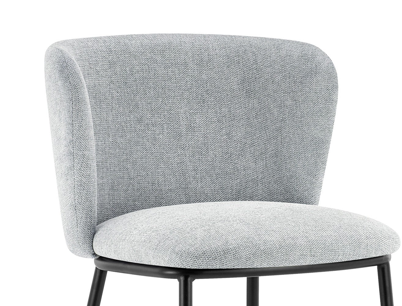 Chaise Arthur Tissu chenille Gris clair