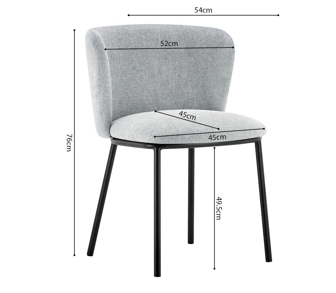 Chaise Arthur Tissu chenille Gris clair