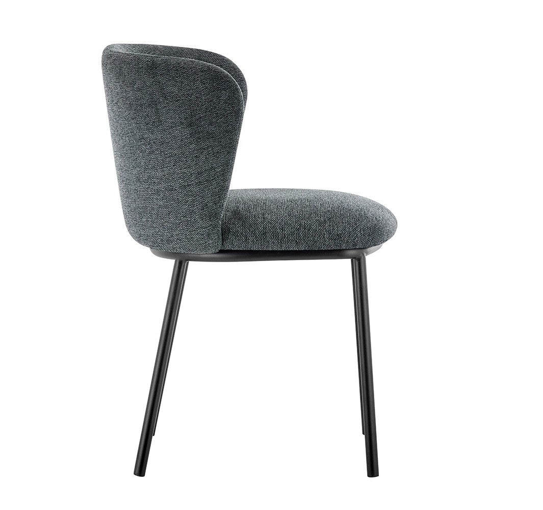 Chaise Arthur Tissu chenille Gris foncé