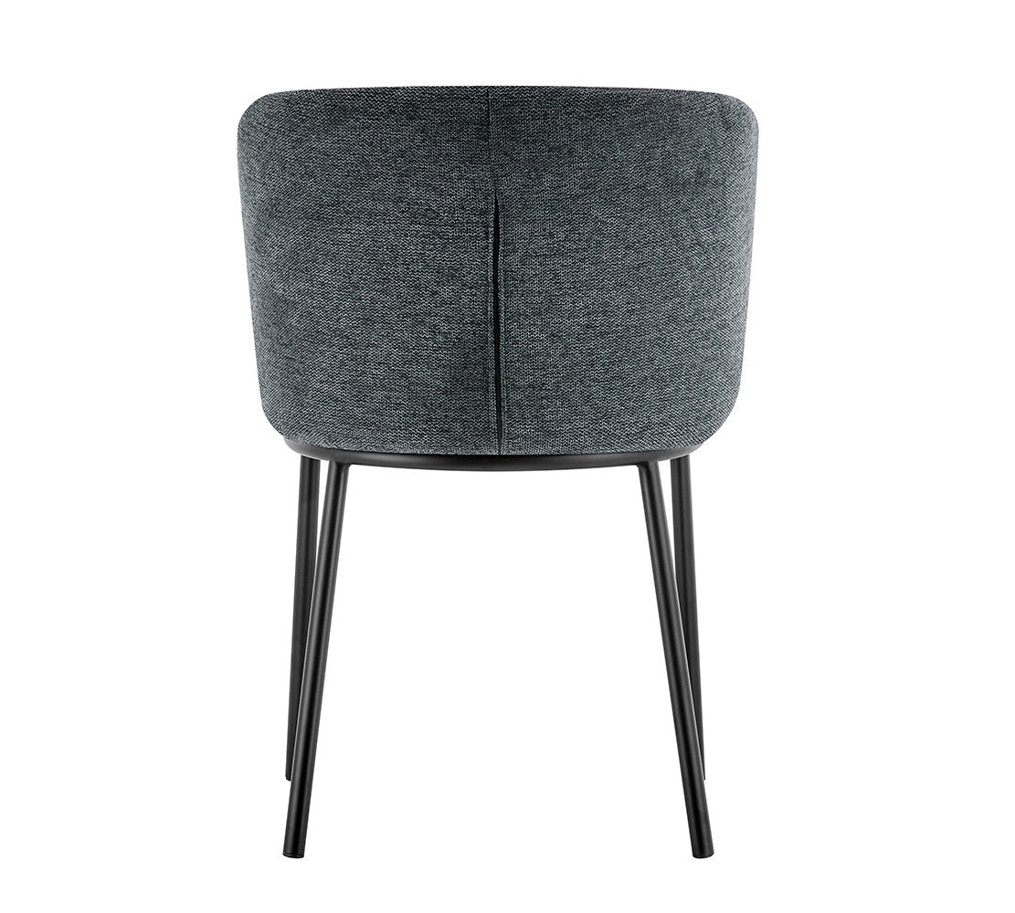 Chaise Arthur Tissu chenille Gris foncé