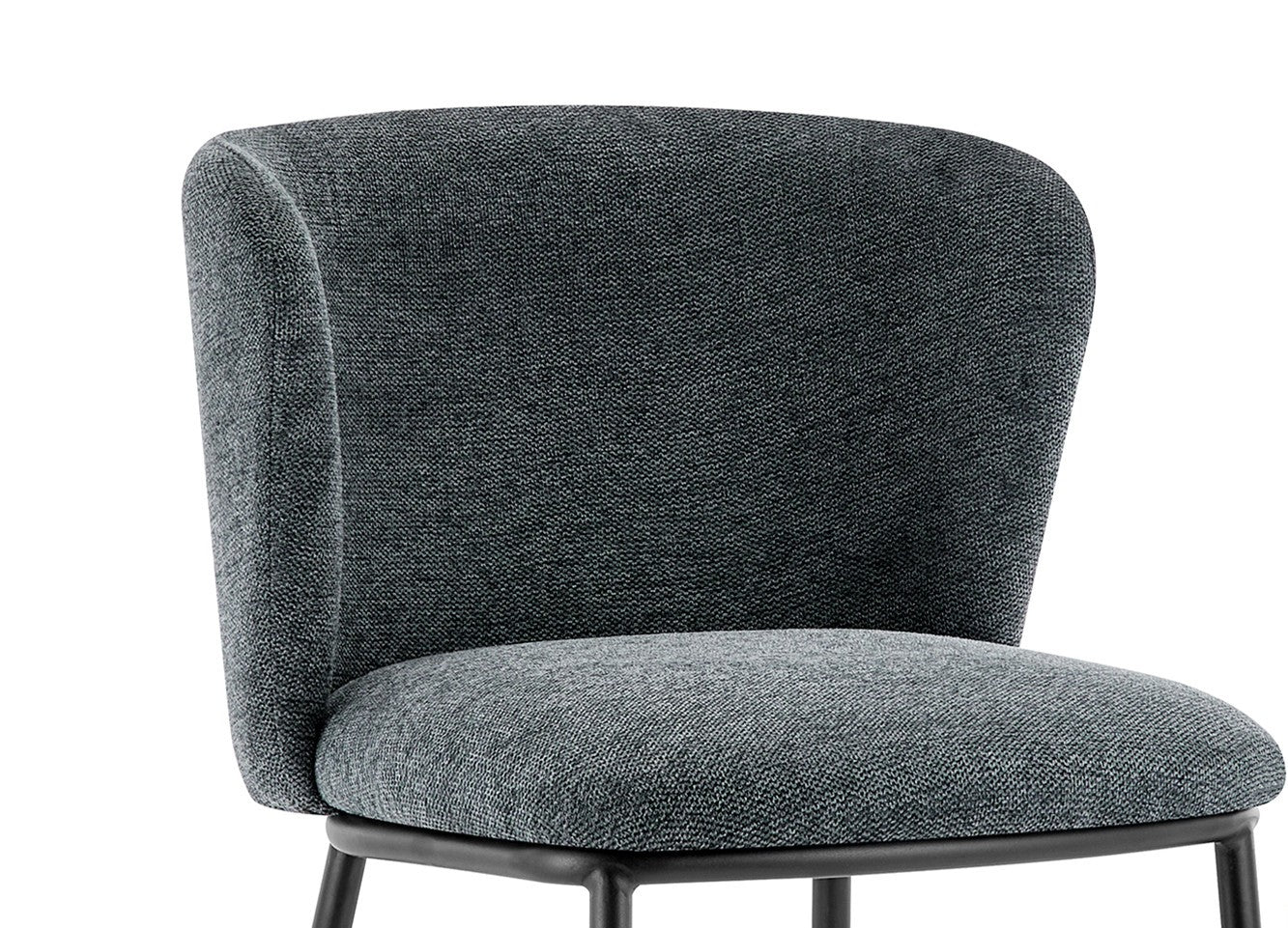 Chaise Arthur Tissu chenille Gris foncé