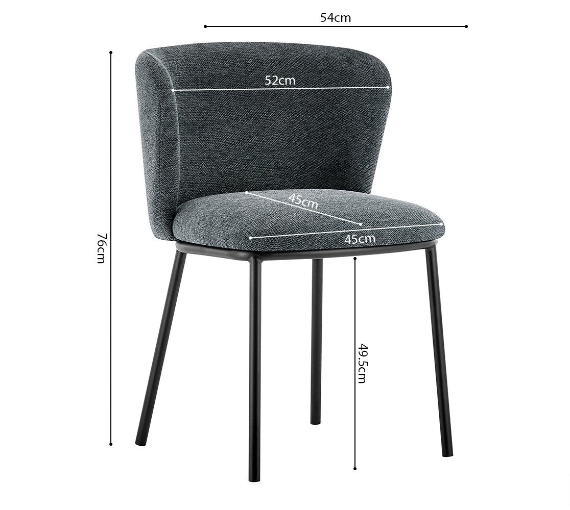 Chaise Arthur Tissu chenille Gris foncé