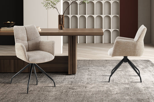 Chaise Lamor Pivotant Tissu Sable