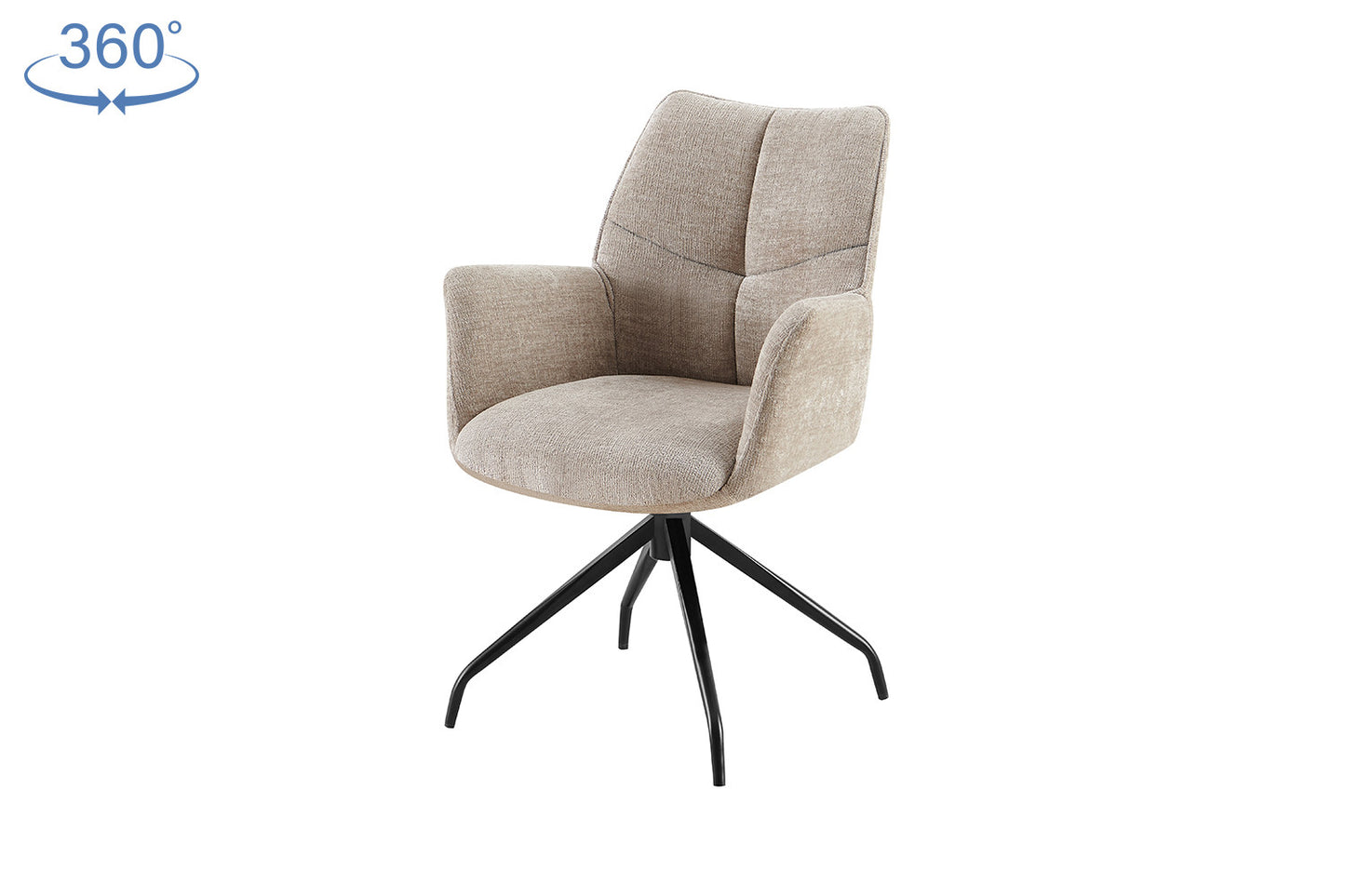 Chaise Lamor Pivotant Tissu Sable