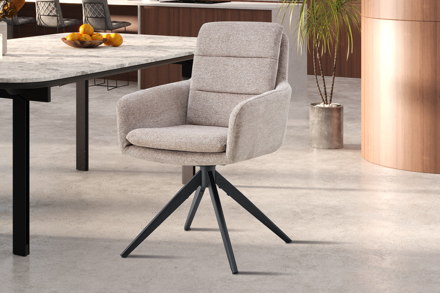 Chaise Lisold Pivotant Tissu Sable