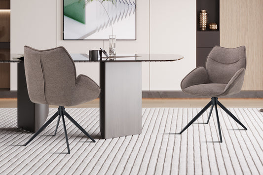 Chaise Mahi Pivotant Tissu Poivre