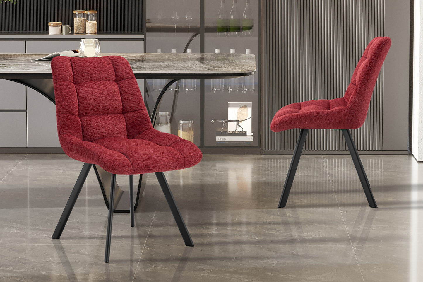 Chaise Lizzy Tissu Ote Share 230 Rouge