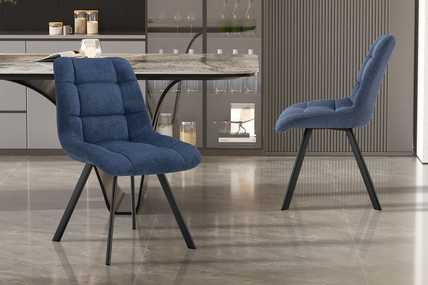 Chaise Lizzy Tissu Ote Share 315 Bleu