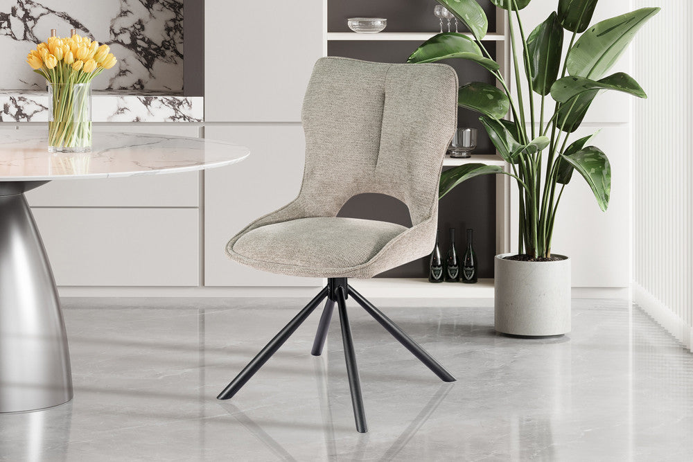 Chaise Mori Pivotant Tissu Ote Gris clair