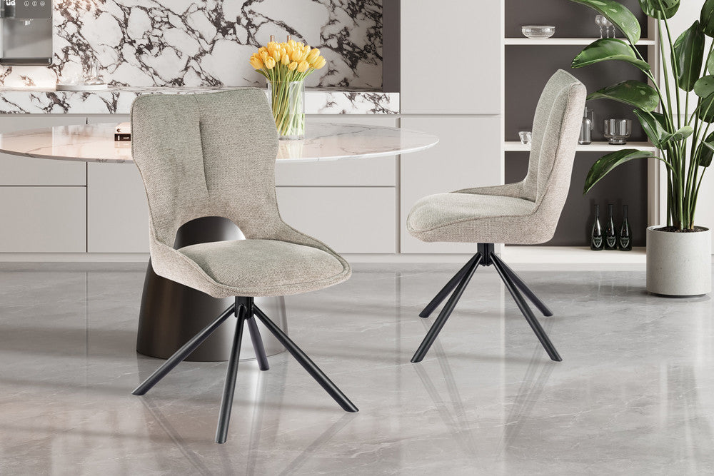 Chaise Mori Pivotant Tissu Ote Gris clair