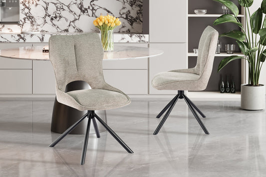 Chaise Mori Pivotant Tissu Ote Gris clair