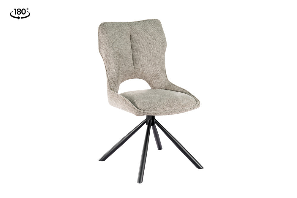 Chaise Mori Pivotant Tissu Ote Gris clair