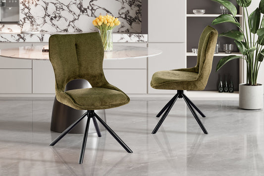Chaise Mori Pivotant Tissu Ote Vert