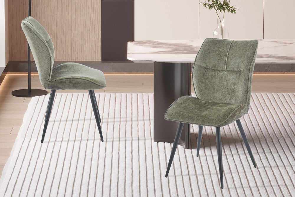 Chaise Faye Tissu Marbella 2 Coloris : Vert et Bleu