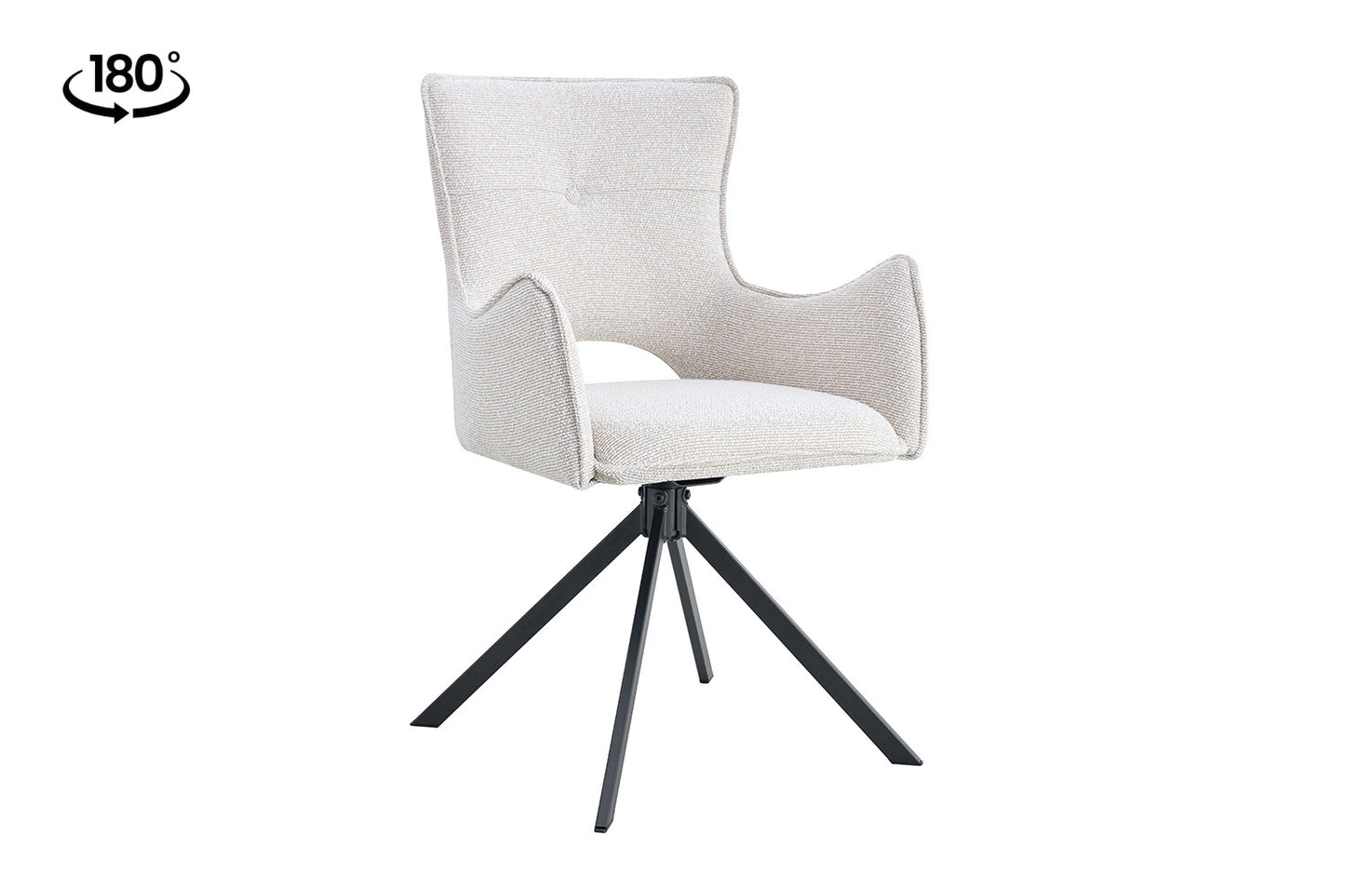 Chaise Billy Pivotant Tissu Ote Ecru