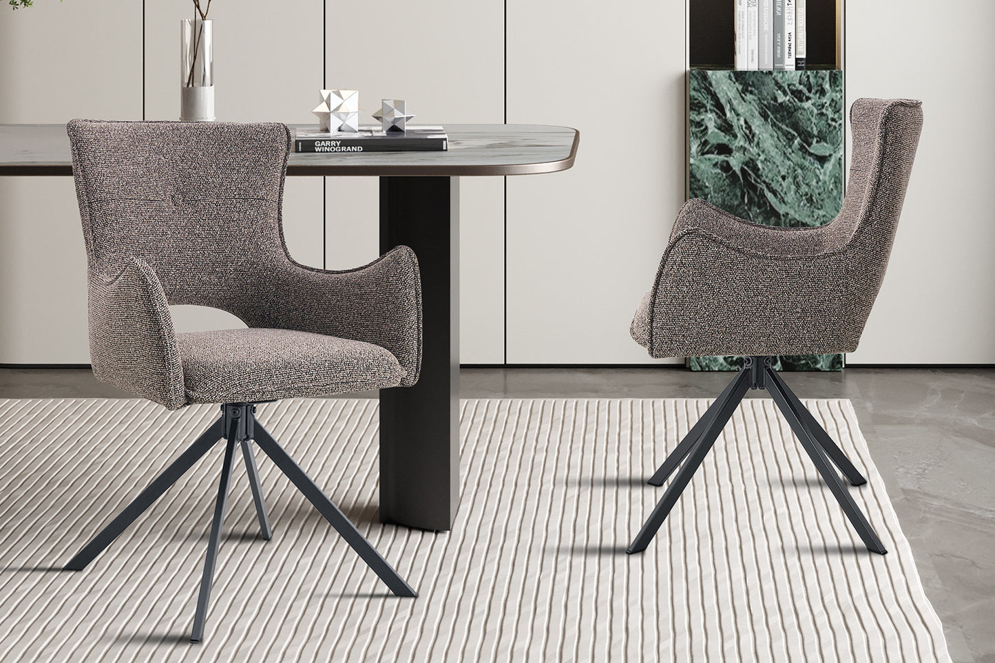 Chaise Billy Pivotant Tissu Ote Sable