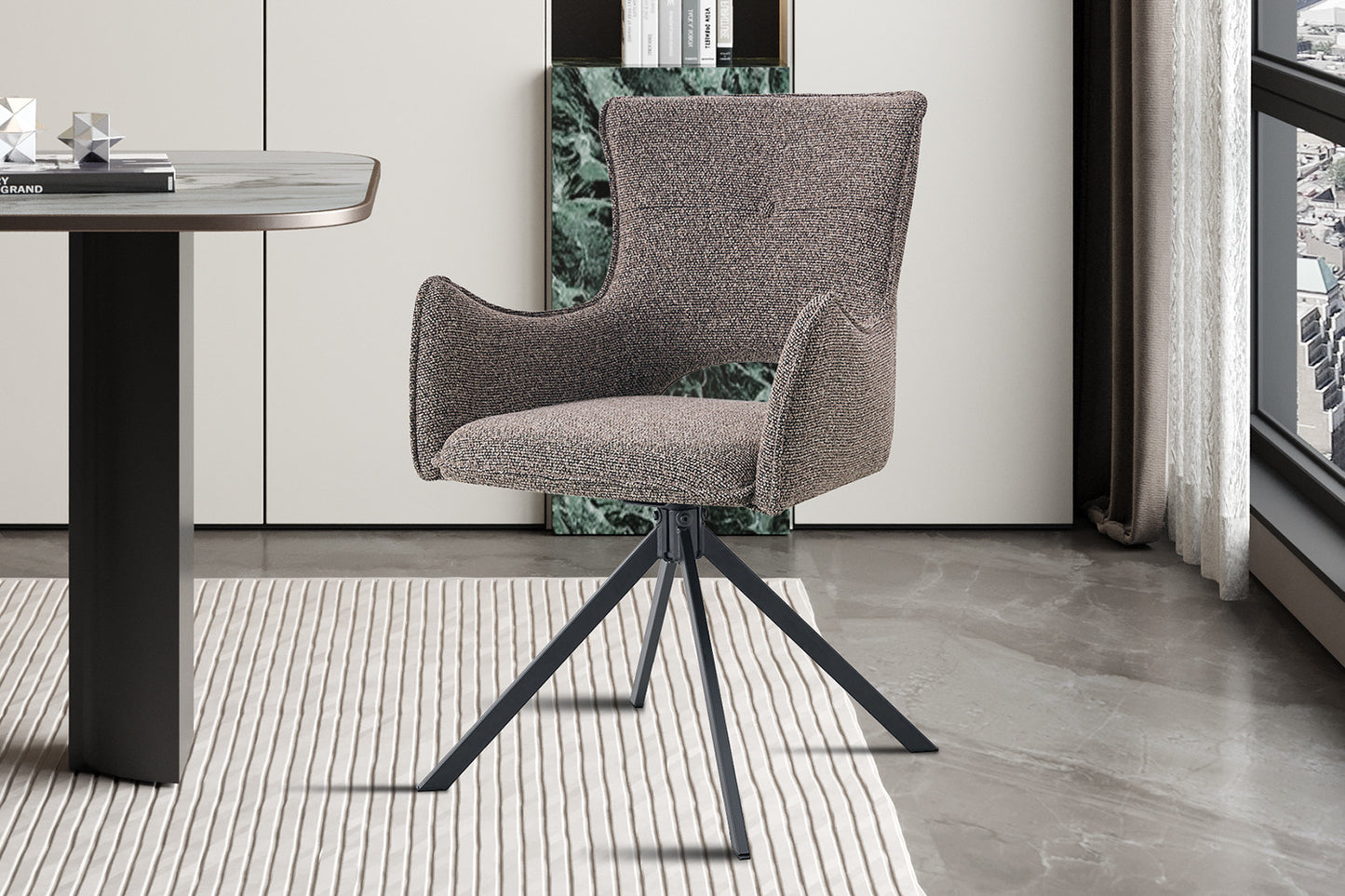 Chaise Billy Pivotant Tissu Ote Sable