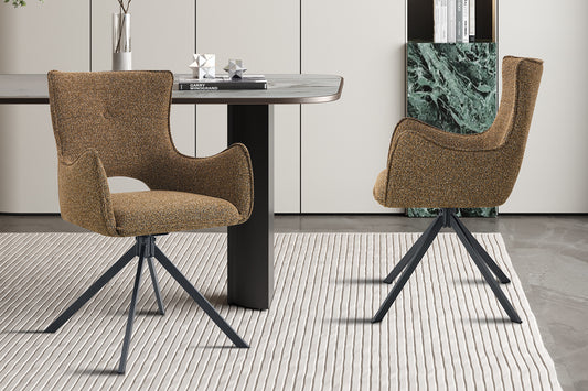 Chaise Billy Pivotant Tissu Ote Rouille