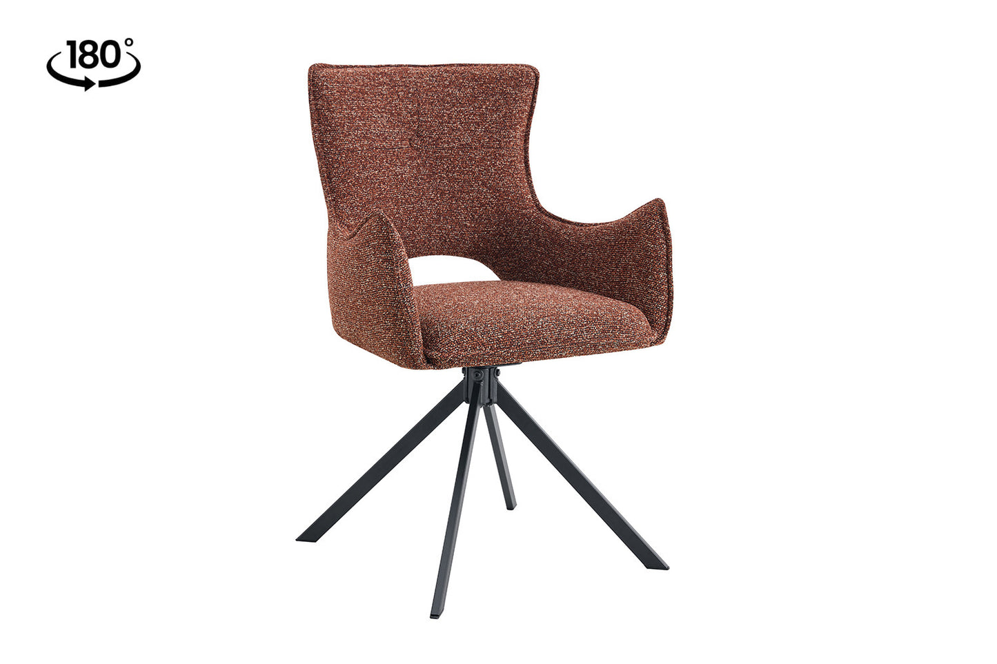 Chaise Billy Pivotant Tissu Ote Rouge