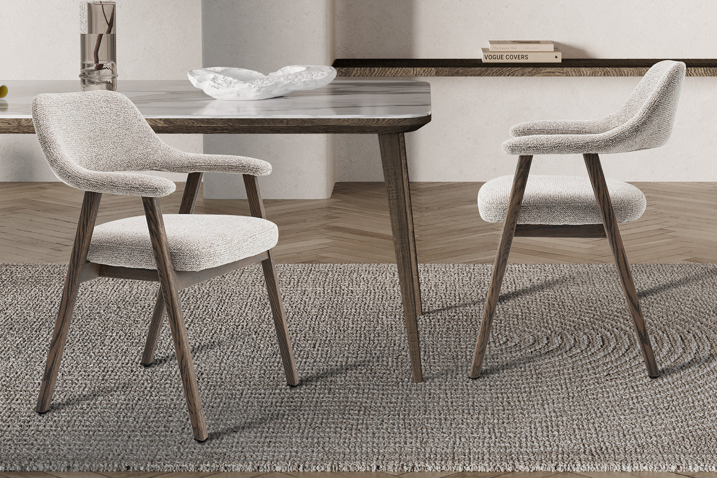 Chaise Coralie Chêne massive foncé Sable