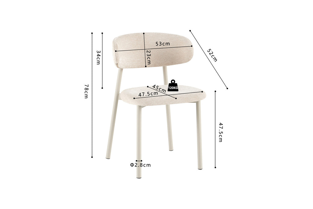 Chaise Coco Gris – Tissu Beige