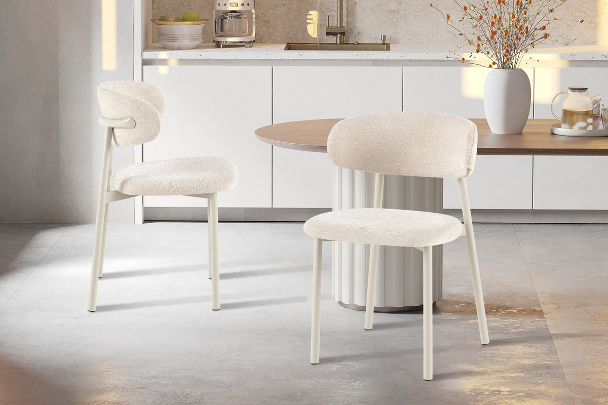 Chaise Coco Gris – Tissu Beige