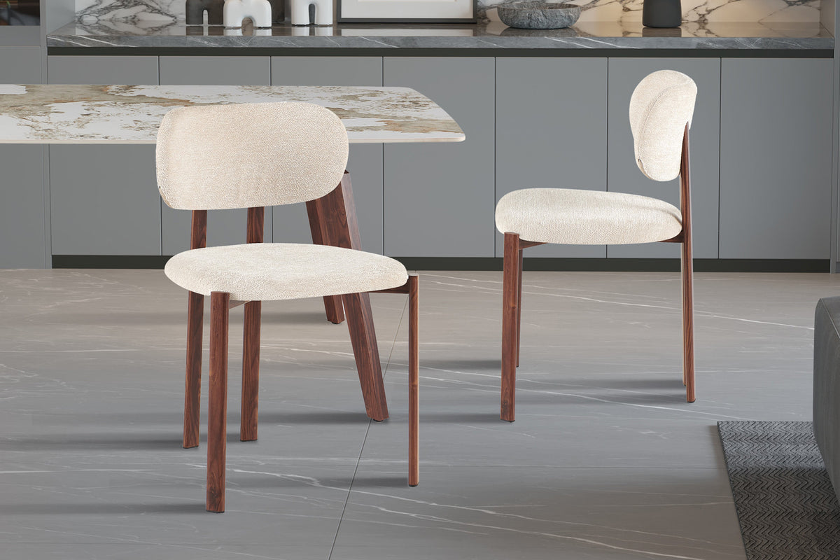 Chaise Jade Noyer – Tissu Beige