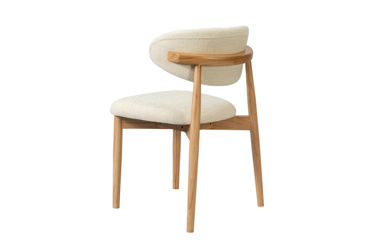 Chaise Clara Frêne Naturel Tissu Beige