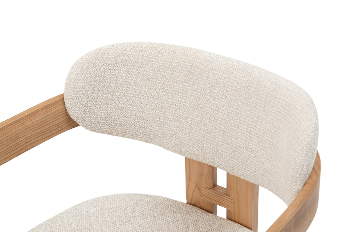 Chaise Camille Frêne Naturel Tissu Beige