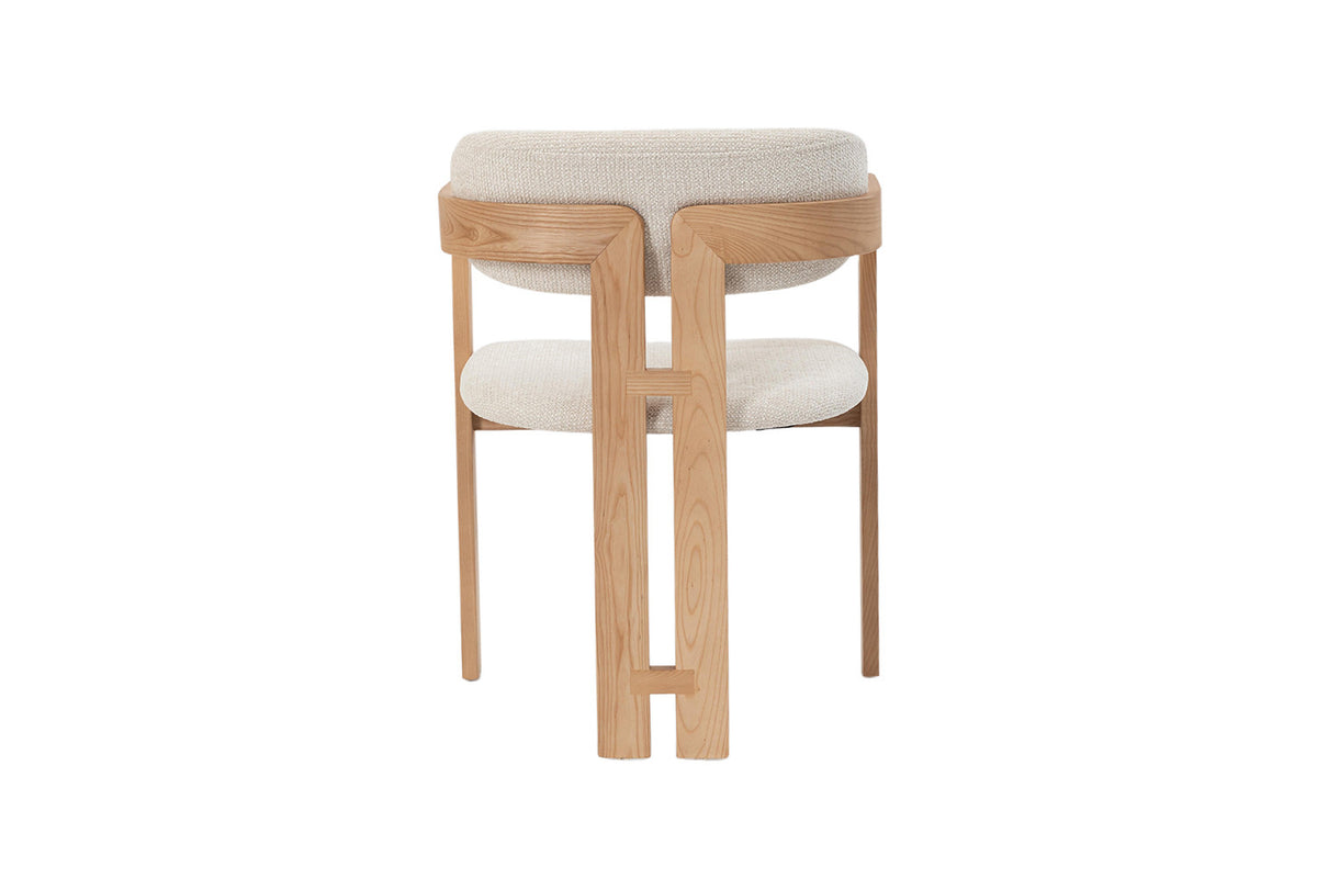 Chaise Camille Frêne Naturel Tissu Beige