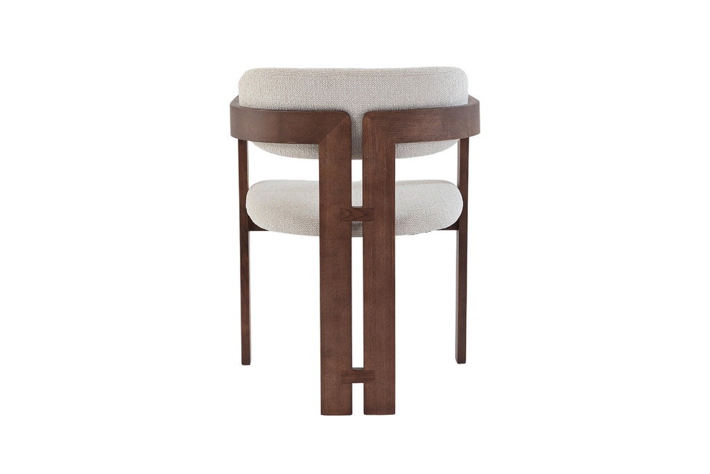 Chaise Camille Frêne Noyer Tissu Beige