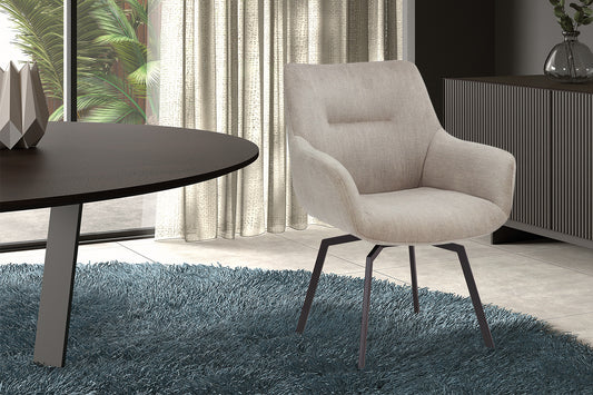 Chaise Modest Pivotant Velours côtelé Beige