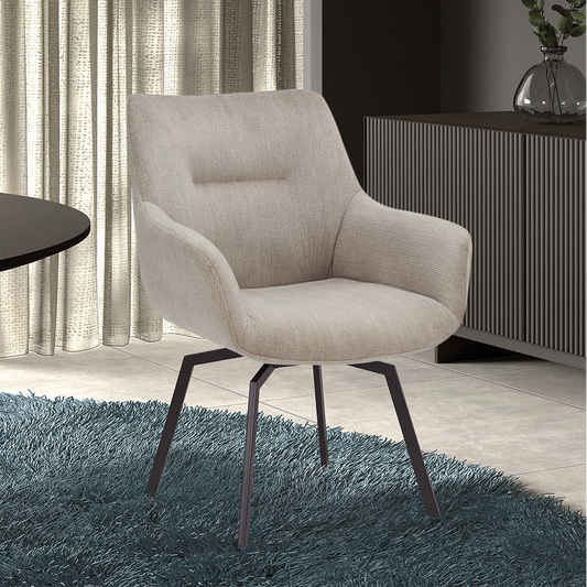 Chaise Modest Pivotant Velours côtelé Beige