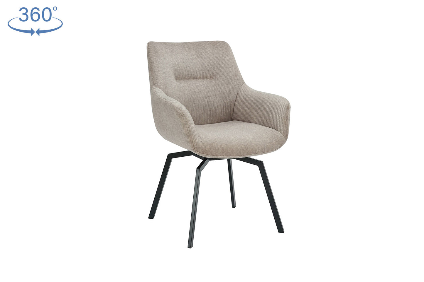 Chaise Modest Pivotant Velours côtelé Beige