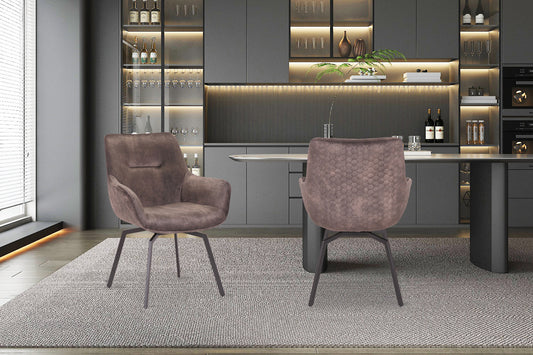 Chaise Modest Pivotant Velours Taupe