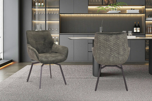 Chaise Modest Pivotant Velours Vert