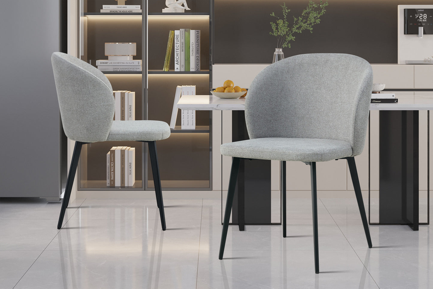 Lot de Chaises Toledo tissu Gris clair