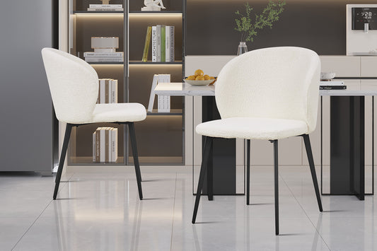 Chaise Toledo Bouclé Blanc