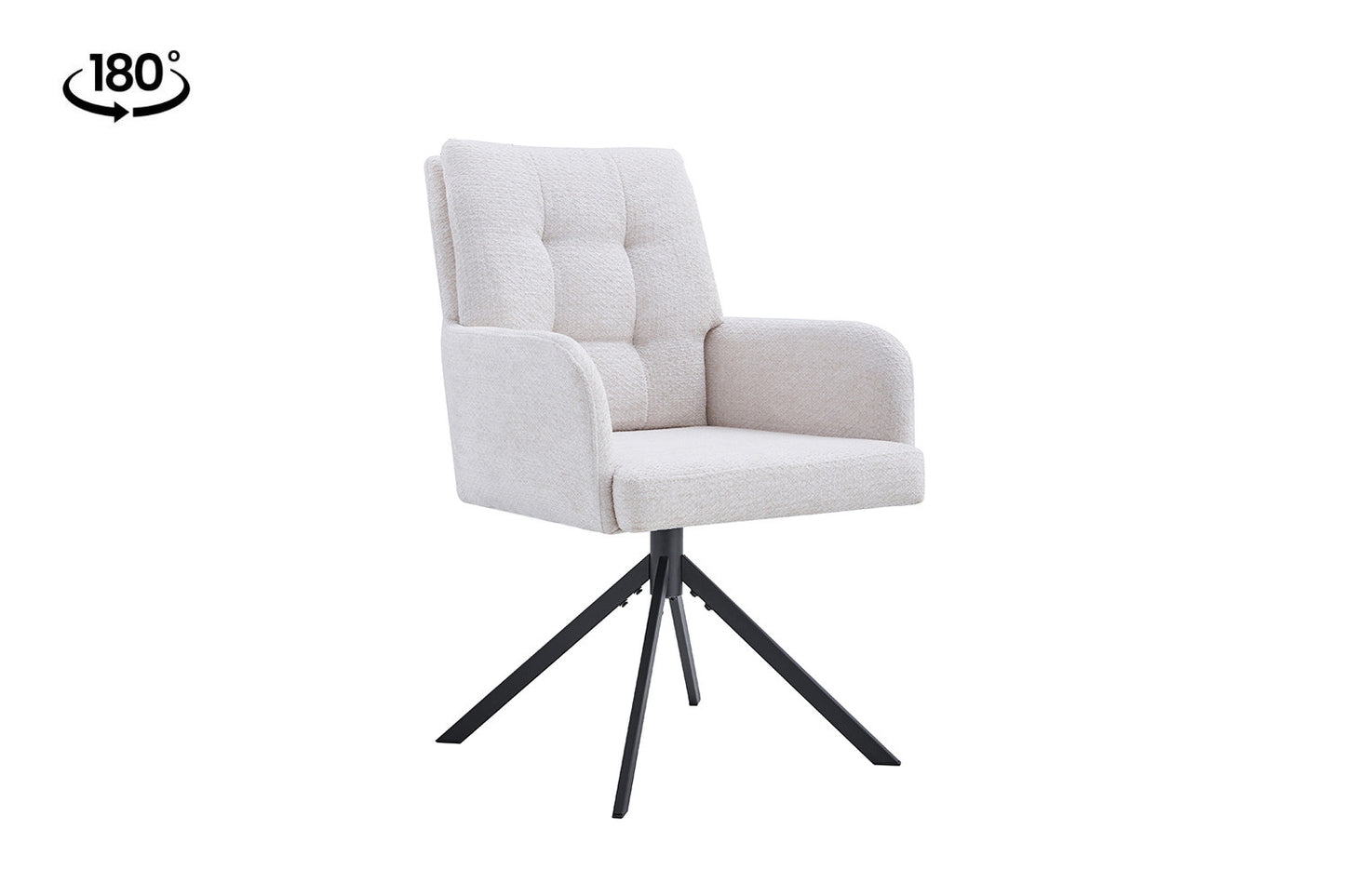 Chaise Granada Pivotant Tissu Ecru