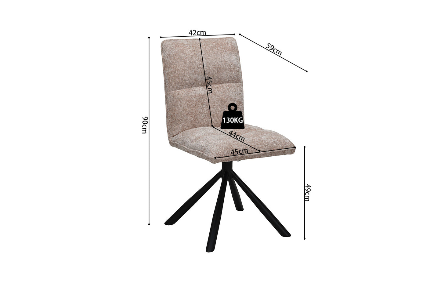 Chaise Jack Pivotant Tissu Sable