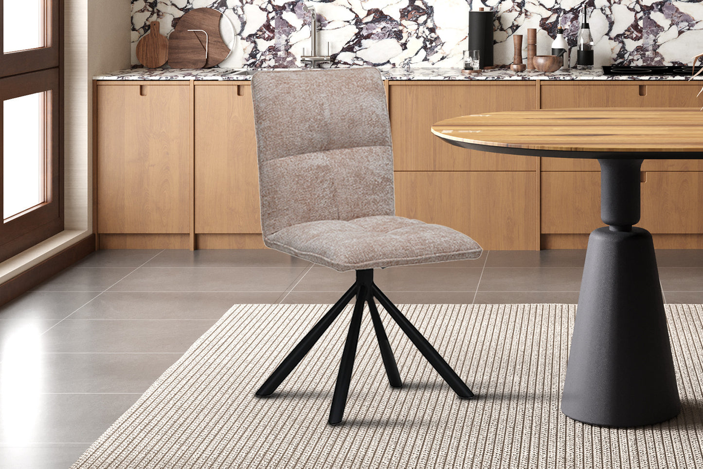 Chaise Jack Pivotant Tissu Sable