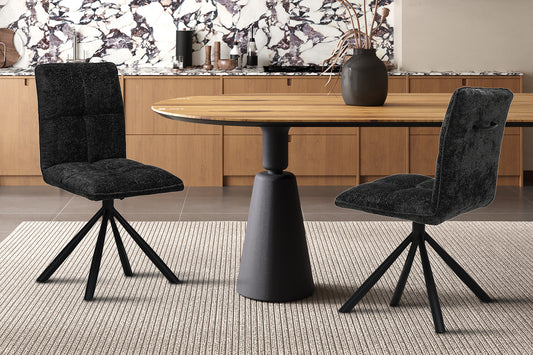 Chaise Jack Pivotant Tissu Gris foncé