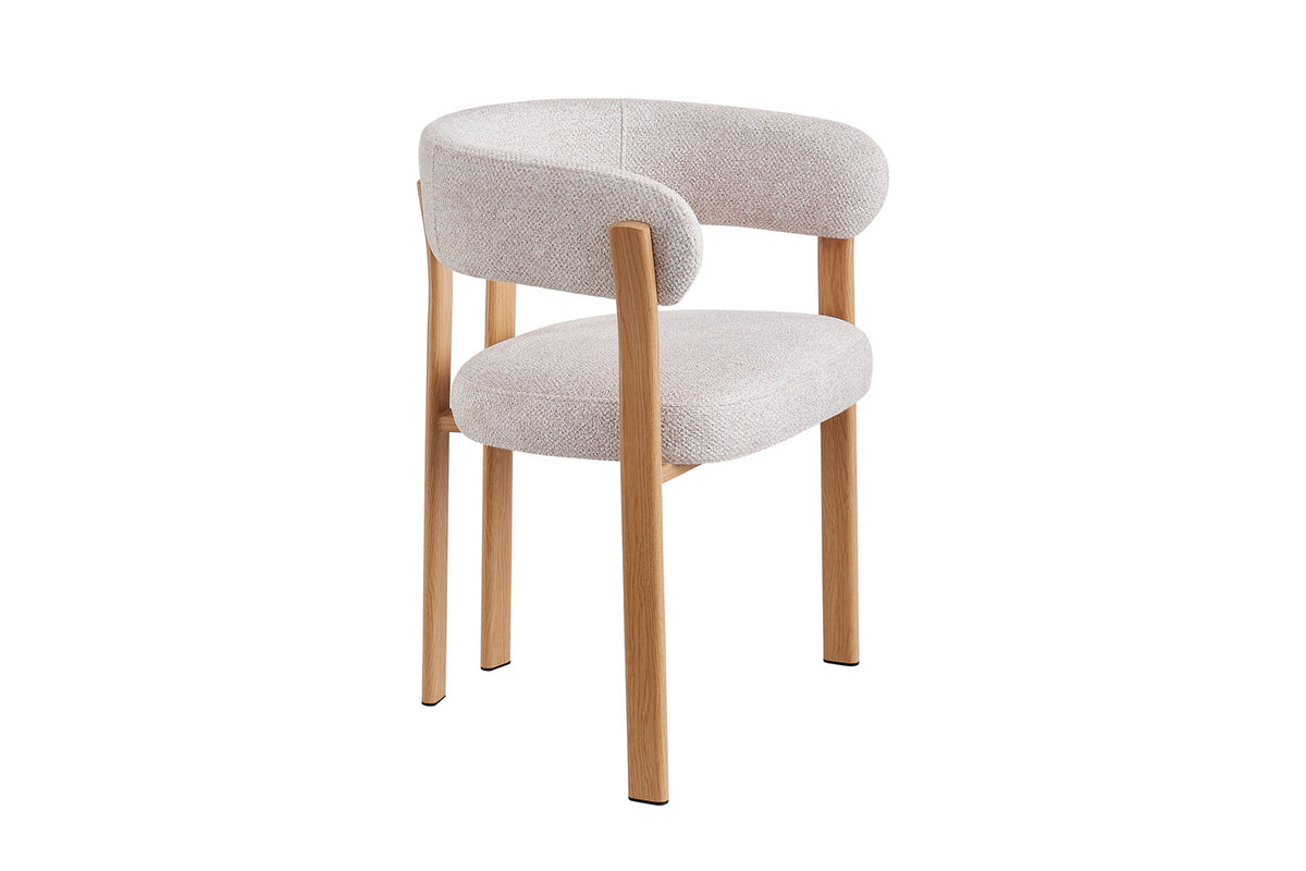 Chaise avec accoudoirs Julia Naturel – Tissu