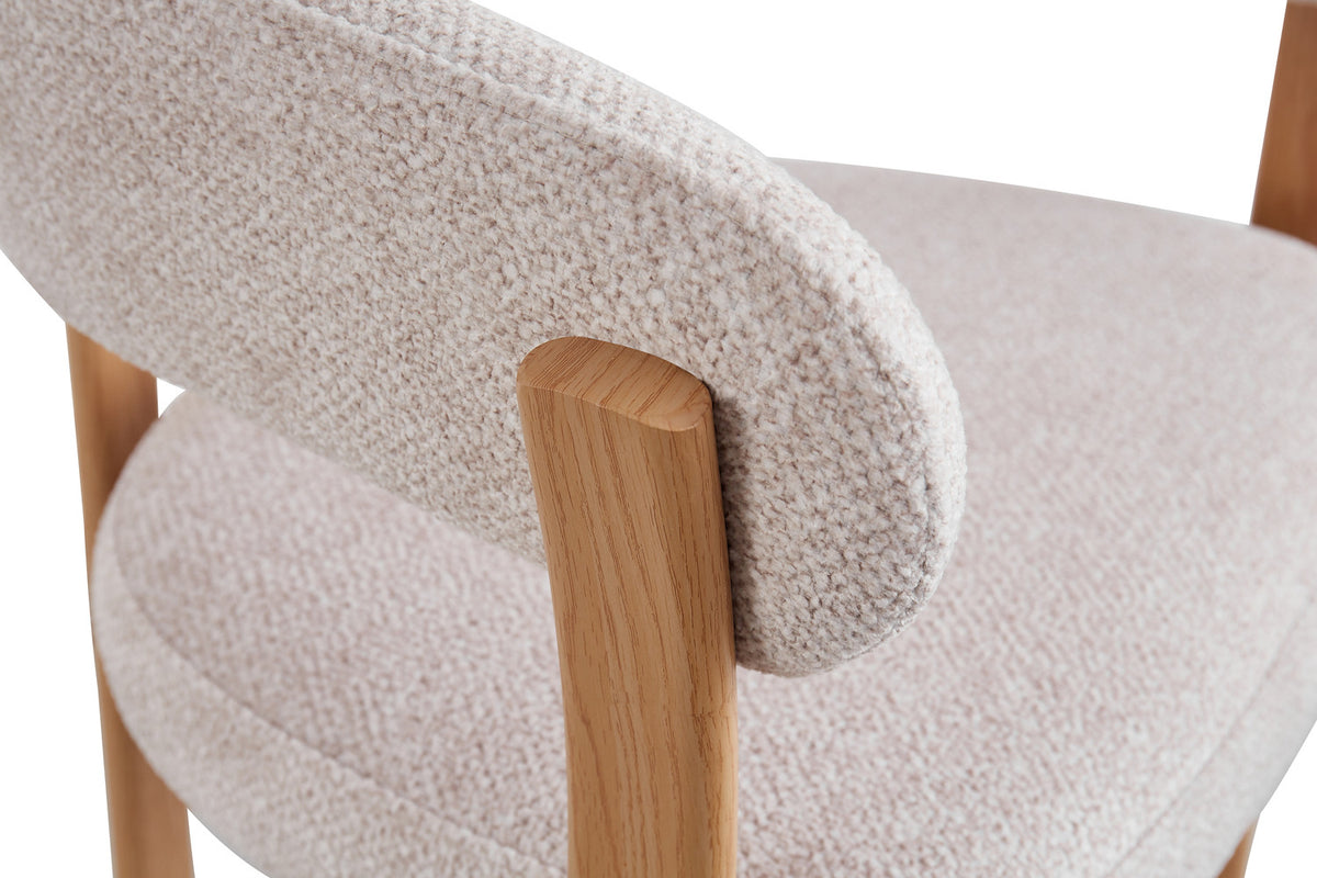 Chaise avec accoudoirs Julia Naturel – Tissu