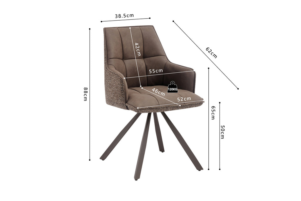 Chaise Solenne pivotante Marron